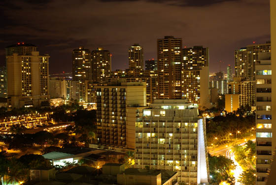 Waikiki at night